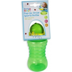 First Steps 12+ fľaša so slamkou pre deti zelená 310 ml