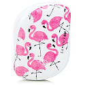 Tangle Teezer Compact Profesionálna kompaktná kefa na vlasy, Skinny Dip Flamingo Print