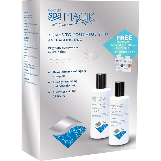 Spa Magik Organická rad Revolučný program proti starnutiu pleti 260 ml + pleťové tonikum 260 ml, viditeľné po 7 dňoch kozmetická sada viditeľné po 7 dňoch
