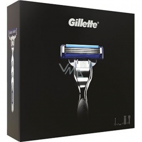 Gillette Mach3 Turbo strojček + náhradné hlavice 2 kusy + gél na holenie 75 ml + cestovné púzdro, kozmetická sada, pre mužov