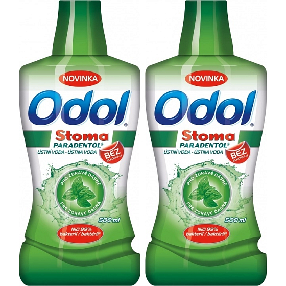 Odol Stoma Paradentol ústna voda 2 x 500 ml, duopack