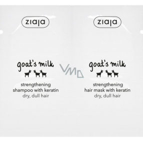 Ziaja Kozie mlieko s keratínom šampón na vlasy 7 ml + kozie mlieko maska na vlasy 7 ml, sachet