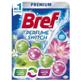 Bref Perfume Switch Floral Apple & Water Lily WC blok s vôňou jablka a ľalie efekt zmeny vône 50 g