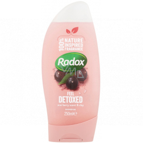 Radox Feel Detoxed obnovujúca zmes ílu a vône Acai bobúľ oživujúci sprchový gél 250 ml