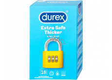 Durex Extra Safe Thicker latexový kondóm, silnejší, nominálna šírka: 56 mm 18 kusov