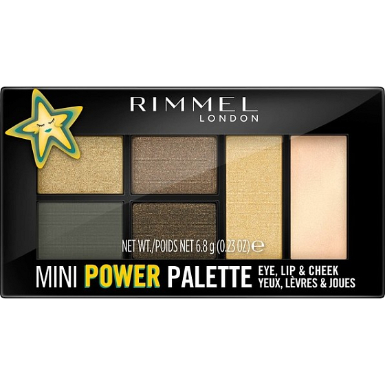 Rimmel London Mini Power Palette paletka očných tieňov, pery a tváre 005 Boss Babe 6,8 g