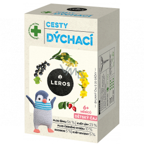 Leros Airways dýchací bylinný čaj na podporu imunity a normálnej funkcie horných dýchacích ciest pre deti 20 x 2 g