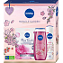 Nivea Miracle Garden Cherry Blossom & Red Berries 48h antiperspirant deodorant v spreji 150 ml + Miracle Garden Cherry Blossom & Pomegranate sprchový gél 250 ml + Rose Touch textilná maska na tvár 1 ks, kozmetická sada pre ženy