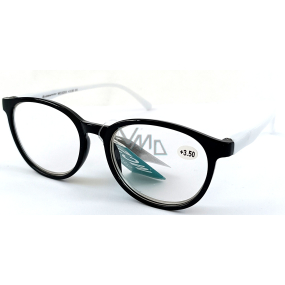 Berkeley Dioptrické okuliare na čítanie +3,5 plastové čierne, biele rámiky 1 kus MC2253