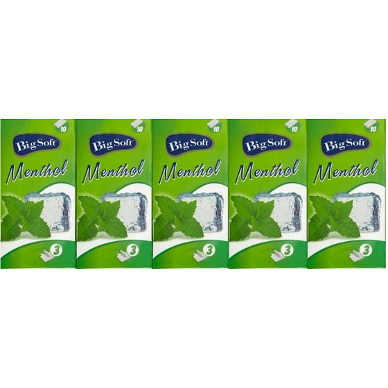 Big Soft Mentol vreckovky 3 vrstvové parfumované s vôňou mentolu 10 x 10 kusov
