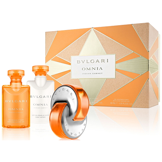 Bvlgari Omnia Indian Garnet toaletná voda 40 ml + telové mlieko 40 ml + sprchový gél 40 ml, pre ženy darčeková sada