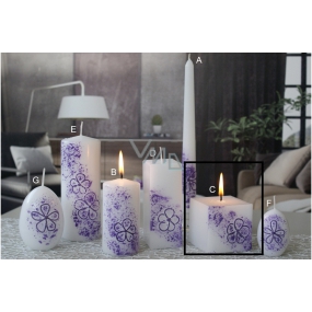 Lima Kvetinová sviečka fialová kocka 65 x 65 mm 1 kus