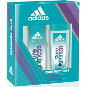 Adidas Pure Lightness parfumovaný dezodorant sklo pre ženy 75 ml + dezodorant sprej pre ženy 150 ml, kozmetická sada