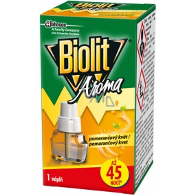 Biolit Aroma Elektrický odparovač s vôňou pomaranča proti komárom 45 nocí náhradná náplň 27 ml
