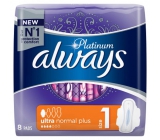 Always Platinum Ultra Normal Plus hygienické vložky s krídelkami 8 kusov