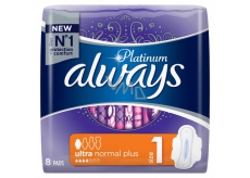 Always Platinum Ultra Normal Plus hygienické vložky s krídelkami 8 kusov