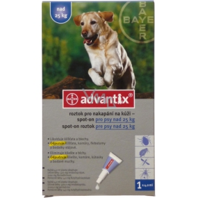 Bayer Advantix Spot On roztok na kvapkanie na kožu pre psov nad 25 kg, 1 x 4 ml