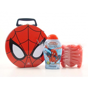 Marvel Spiderman 2v1 šampón a sprchový gél pre deti 300 ml + žinka na umývanie + kufrík, kozmetická sada
