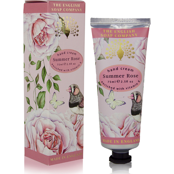 English Soap Summer Rose luxusný krém na ruky s vitamínom E a včelím voskom 75 ml