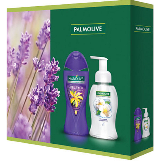 Palmolive Aroma Sensations So Relaxed sprchový gél 250 ml + Magic Softness Jasmine tekuté mydlo dávkovač 250 ml, kozmetická sada