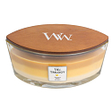 WoodWick Trilogy Fruits of Summer - Plody leta vonná sviečka s dreveným širokým knôtom a viečkom loď 453 g