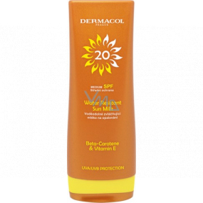 Dermacol Sun Water Resistant Milk Flip-top SPF20 vodeodolné zvláčňujúce mlieko na opaľovanie 200 ml