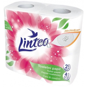 Linteo Care & Comfort toaletný papier biely 150 ks 2-vrstvový 17 m, 4 ks