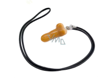 Avanturin oranžový Penis amulet pro plodnost, přívěsek přírodní kámen ručně broušený 3 cm, kámen štěstí a prosperity