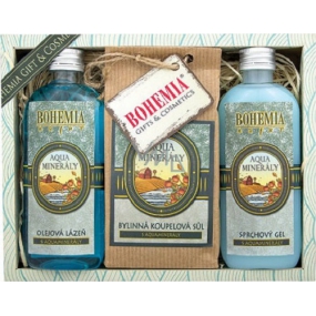 Bohemia Gifts Aqua Minerály sprchový gél 100 ml + soľ do kúpeľa 150 g + olejový kúpeľ 100 ml, kozmetická sada