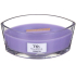 WoodWick Lavender Spa - Levanduľové kúpele vonná sviečka s dreveným širokým knôtom a viečkom sklo loď 453 g