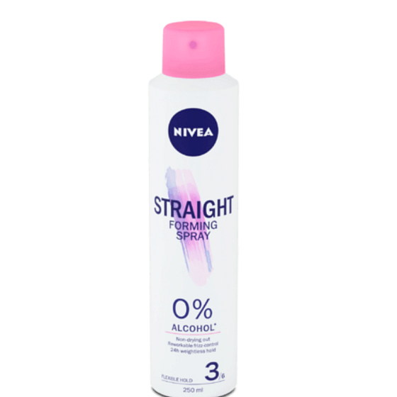 Nivea Tvarovací sprej Straight pre hladký účes proti krepovateniu a vysušovaniu vlasov 250 ml