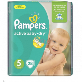 Pampers Active Baby Dry 5 Junior 11-18 kg jednorazové plienky 28 kusov