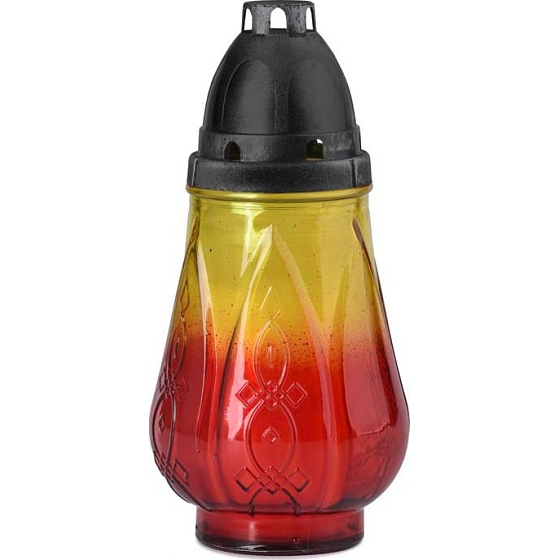 Bolsius Sklenená lampa Žlto-červená 22 cm 58 hodín 180 g
