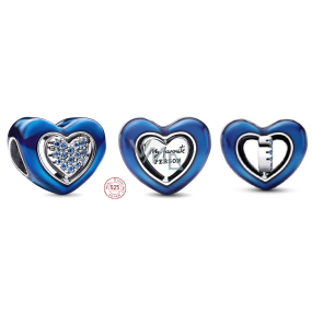 Čaro Striebro 925 Otáčavý modrý srdcový náramok láska
