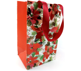 Nekupto Darčeková papierová taška s reliéfom 17,5 x 11 x 8 cm Vianočná hviezda červená