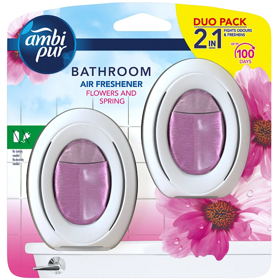 Ambi Pur Bathroom Flower & Spring osviežovač vzduchu do kúpeľne 2 x 7,5 ml, duopack