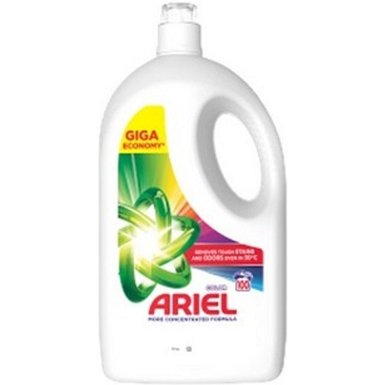 Ariel Color tekutý prací gel 4,5 l – 100 dávek, určený na barevné prádlo, fialová etiketa s barevným motivem