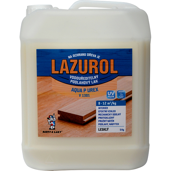 Lazurol Aqua P UREX V1301 lesklý odolný lak na drevo bezfarebný, 5 kg