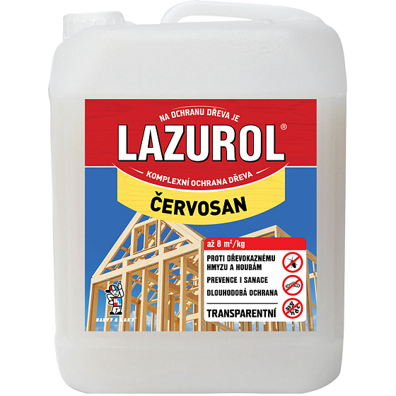 Lazurol červosan na hubenie červotočov, 5 l