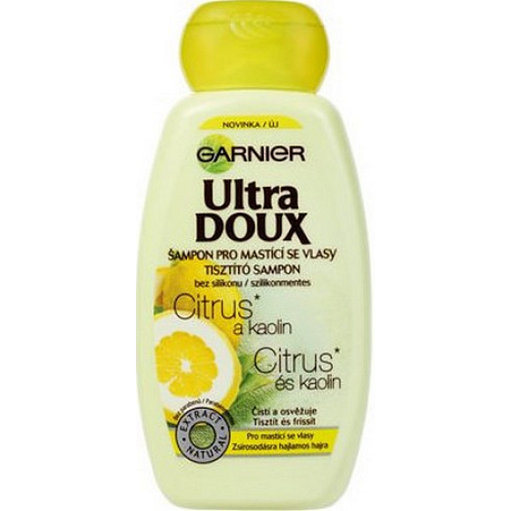 Garnier Ultra Doux Citrus a Kaolín šampón pre mastiace sa vlasy 250 ml