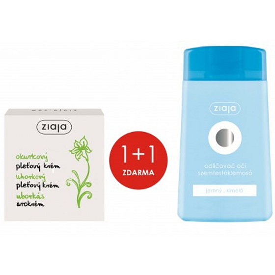 Ziaja Uhorka pleťový krém pre mastnú pleť 50 ml + hydratačný jemný odličovač očí 120 ml, duopack