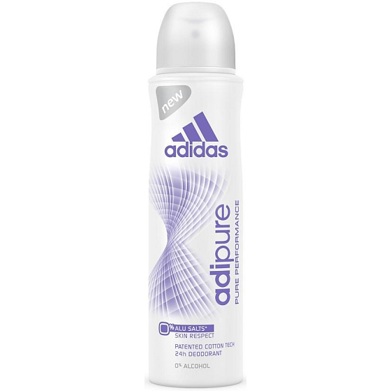 Adidas Adipure deodorant sprej bez hliníkových solí pre ženy 150 ml