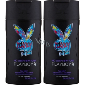 Playboy No Sleep New York 2v1 sprchový gél a šampón pre mužov 2 x 250 ml, duopack