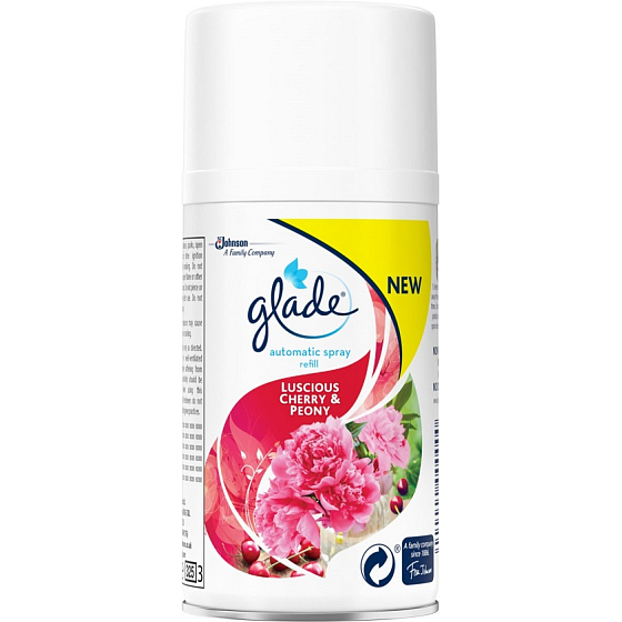 Glade Sense Zvodná pivonka a Višňa automatický osviežovač vzduchu náhradná náplň 269 ml sprej