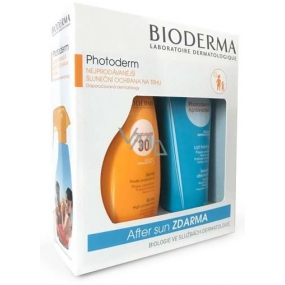 Bioderma Photoderm SPF30 sprej na opaľovanie pre citlivú pleť 400 ml + After Sun hydratácia a výživa mlieko po opaľovaní 200 ml, kozmetická sada