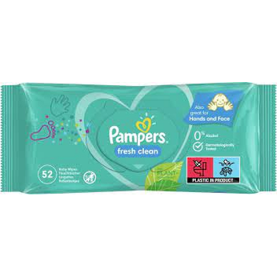 Pampers Fresh Clean vlhčené obrúsky pre deti 52 kusov