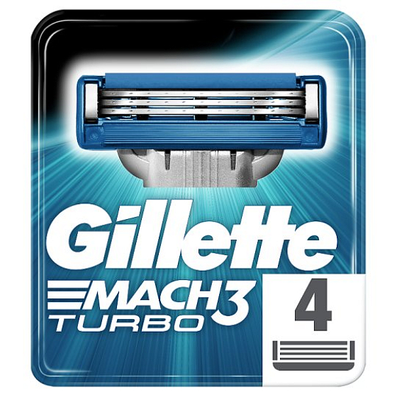 Gillette Mach3 Turbo náhradné hlavice 4 kusov pre mužov