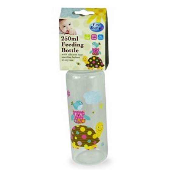 First Steps Patchwork 0+ dojčenská fľaša Oranžová korytnačka 250 ml