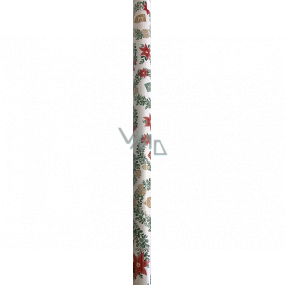 Nekupto Vianočný baliaci papier na darčeky 70 x 500 cm Biela poinsettia