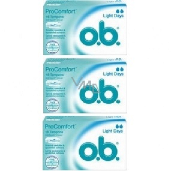 o.b. ProComfort Light Days tampóny 3 x 16 kusov